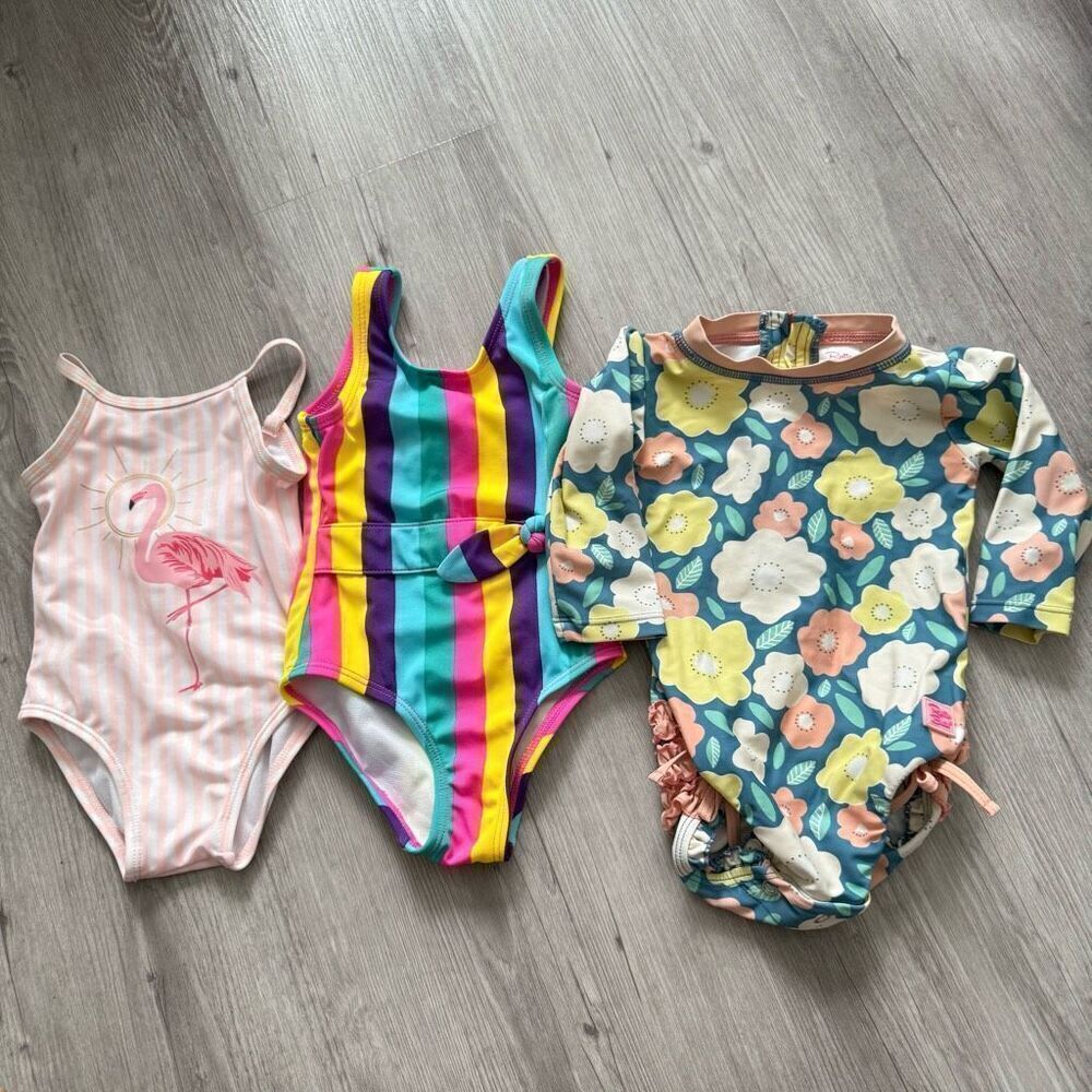 Ruffle Butts, Cat & Jack & Crazy 8 Lot of 3 swimsuits size 6-12 months